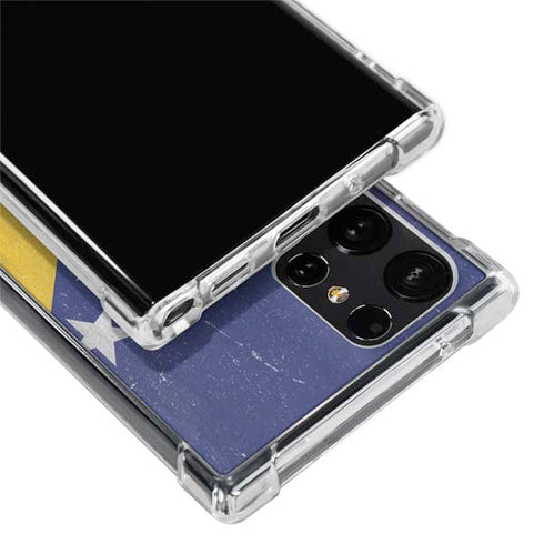 Bosnia and Herzegovina Flag Distressed Galaxy S24 Ultra Clear Case